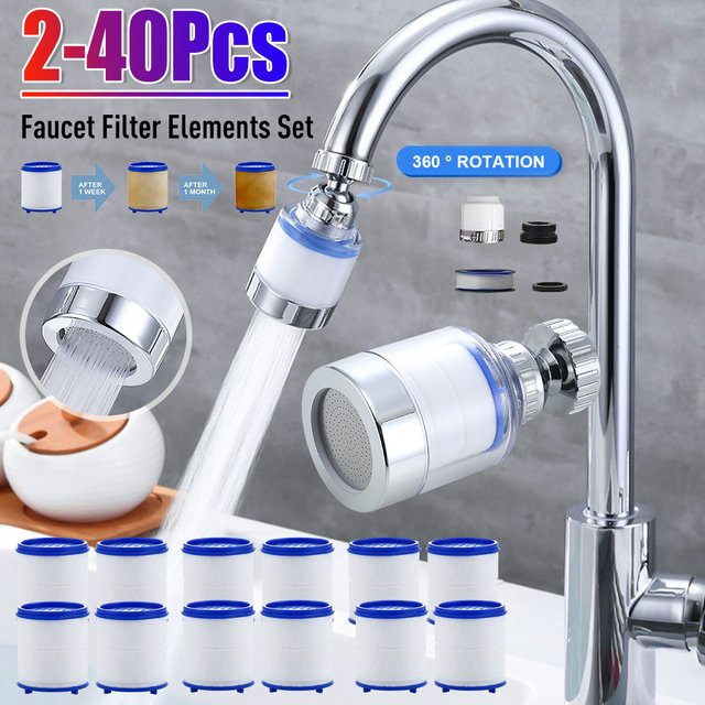 Alloet Wasserhahn-Filterelement zur Wasserreinigung mit PP-Baumwollfiltration für Küche und Badezimmer zur Entfernung von Chlor und Schwermetallen - Bild 1