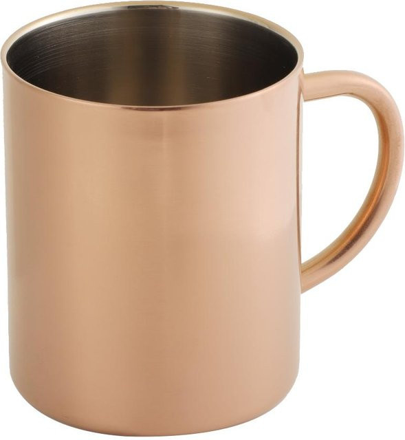 CosyHome Kaffee- und Bierkrug aus 304 Edelstahl mit Doppelschicht-Verbrühschutz, 400 ml, Roségold - Bild 1