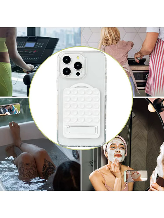YTDMEN Silikon-Saugnapf-Telefonhalter in Blau, multifunktionaler Desktop-Ständer und Wandhalter für Selfies und Videos - Bild 7