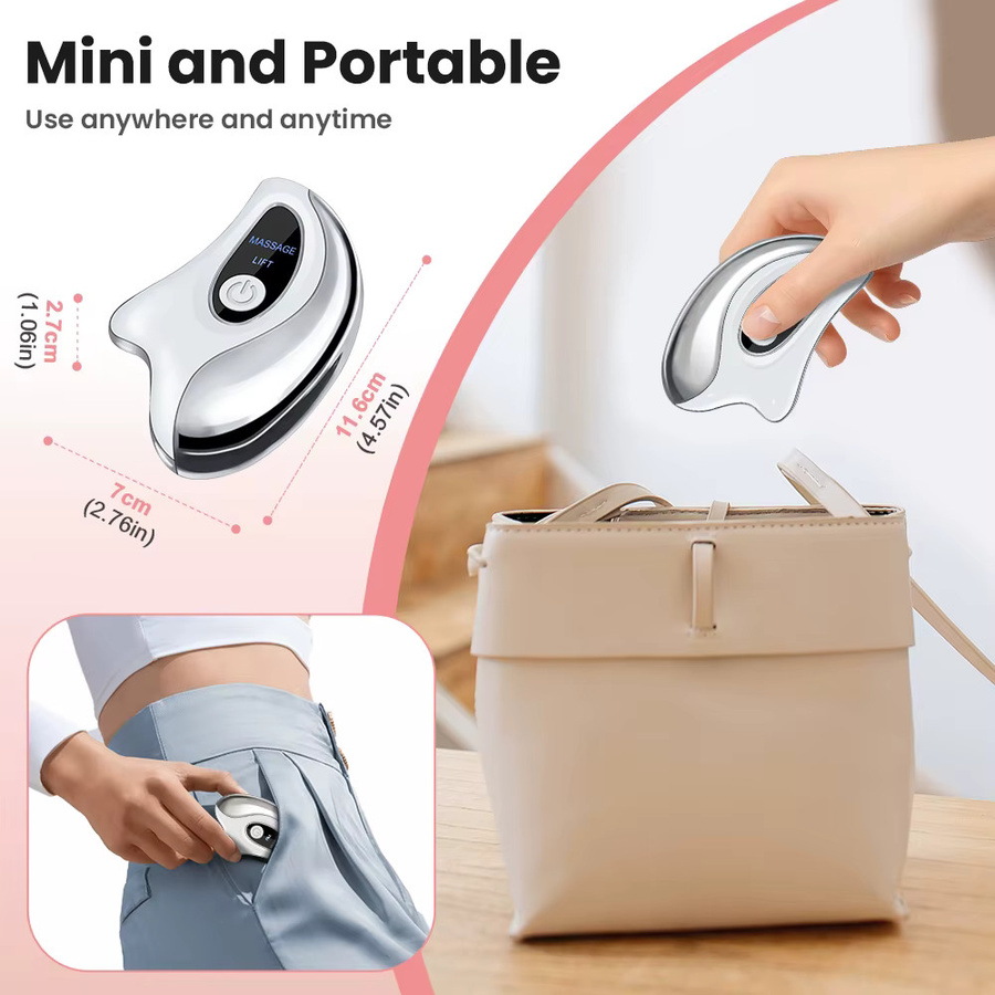 Hailicare Elektrisches Gua-Sha-Gesichtsmassagegerät mit Wärme und Vibration, Unisex - Bild 4
