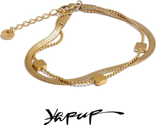 Yhpup Stapelarmband, Schlangenkette, Edelstahl, Unisex - Bild 1