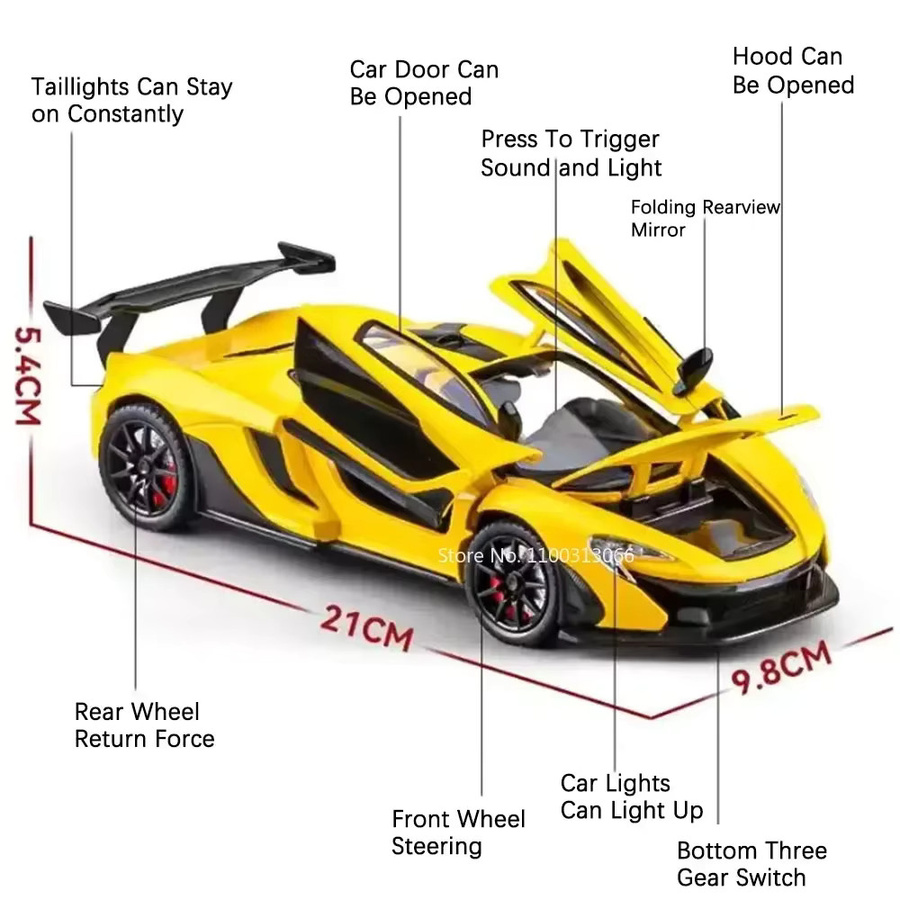 MAKEDA P1 Senna Spielzeugauto, Modell, 1:24, Metall, Licht und Sound - Bild 4