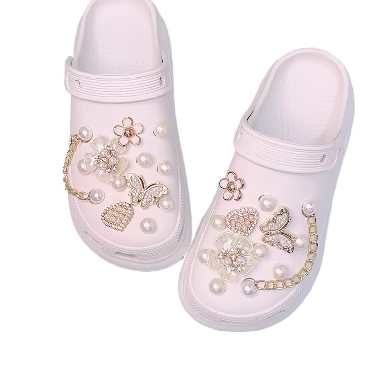 FHLDING Schuhcharms-Set, Diamant-Schmetterling, Blume, Perlenkette, 24-teilig - Bild 2