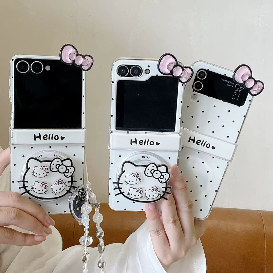 Sanrio Hello Kitty Handyhülle mit magnetischer MagSafe Halterung für Samsung Galaxy Z Flip 7 6 5 4 Cover im Cartoon Design - Bild 3
