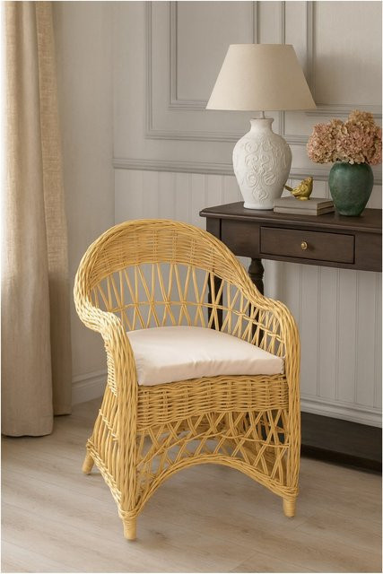 Modern Rattansessel Rilke von möbel direkt online mit Armlehnen in Grau, Beige oder Weiß - Bild 1