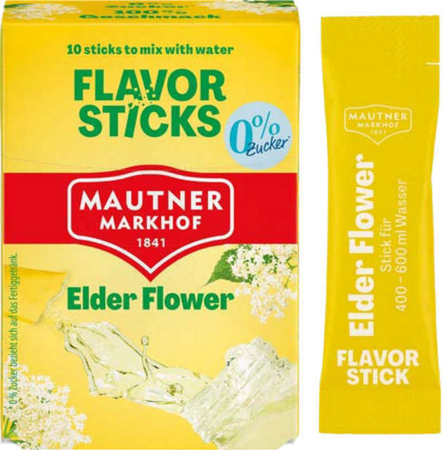 Mautner FlavorSticks Elder Flower 0 % Zucker vegan 10 Stk - Bild 1