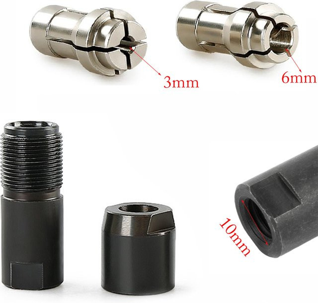 Vibratite Winkelschleifer-Adapter für gerades Bohrfutter mit M10 und 14mm Gewinde, Farbe: Silber - Bild 1