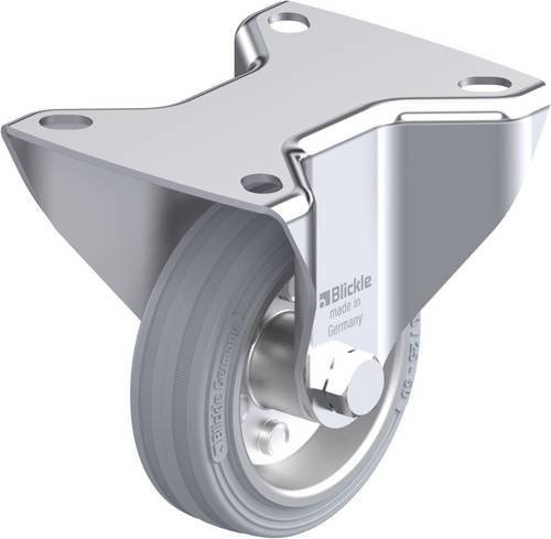 Blickle Bockrolle B-VE 80R-SG in Grau mit Stahlgehäuse und 80 mm Rad-Durchmesser für eine Tragfähigkeit von max. 50 kg - Bild 1