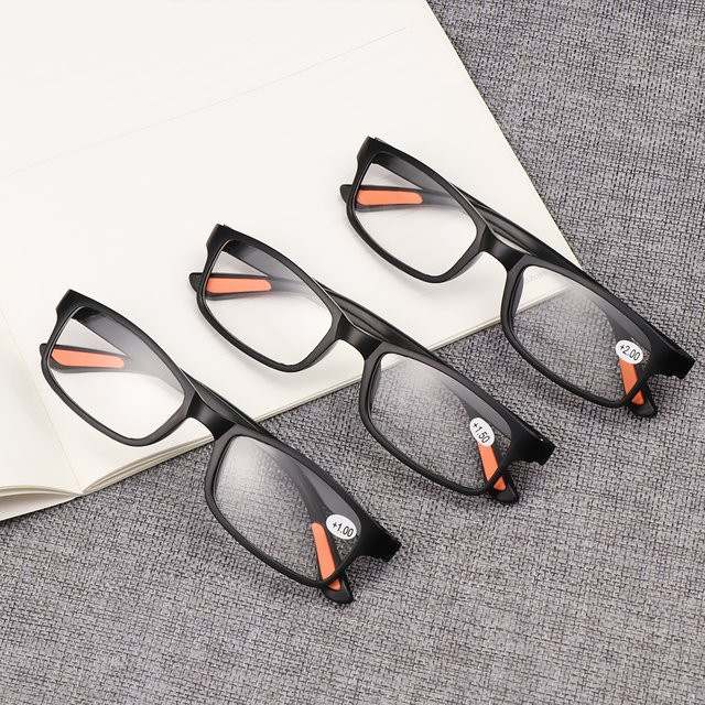 Qutzzmnd Lesebrille, Unisex, Vollrand, Rechteckig, Kunststoff, Schwarz - Bild 1