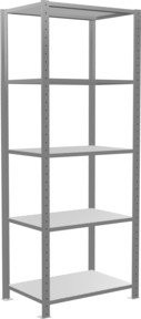 Schulte Steckregal MULTIplus150 Grundregal in Grau mit 5 Fachböden und Kreuzstrebe, H x B x T: 200 x 75 x 50 cm - Bild 1
