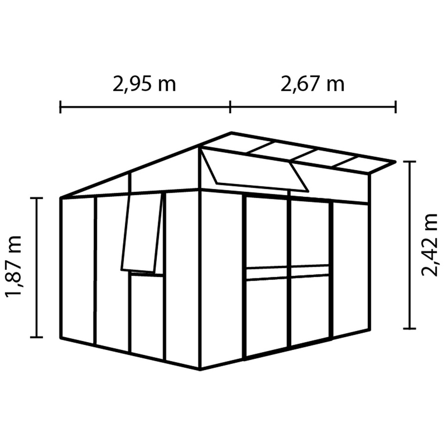 Vitavia Gewächshaus Aura 7800 in Weiß mit 7,8 m² Fläche und 10 mm HKP - Bild 3