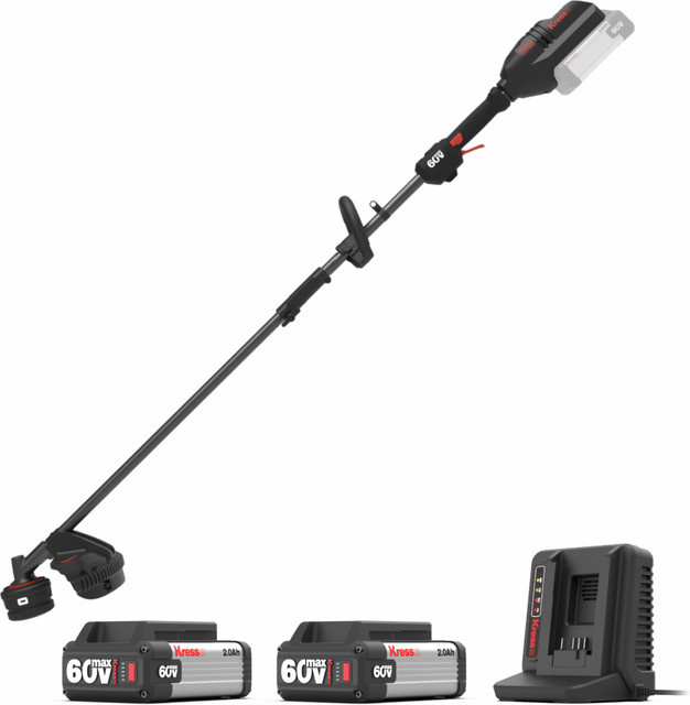 Einhell Akku-Rasentrimmer KG163 60 V Motorsense Komplettset mit 38 cm Schnittbreite inklusive 2 Akkus und 1 Doppelladegerät - Bild 1