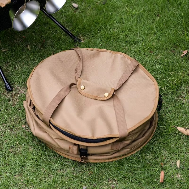 Klappbarer Oxford Stoff Mülleimer und Aufbewahrungstasche für Kleidung und Camping in Schwarz oder Weiß - Bild 3