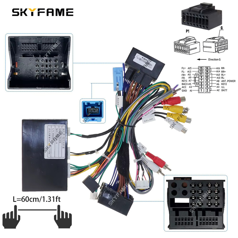 SKYFAME Auto 16pin Kabelbaum Adapter mit Canbus Box Decoder für Android Radio, Schwarz, passend für Volvo S60 XC60 V60 - Bild 2