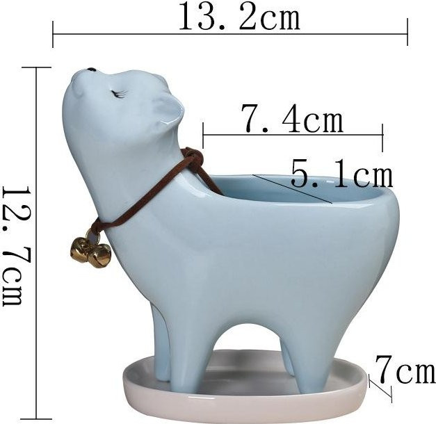 Niedlicher Keramikblumentopf im Katzen-Design von XQWEwanticeFF für Sukkulenten und Kakteen in Weiß, Rosa oder Blau - Bild 1