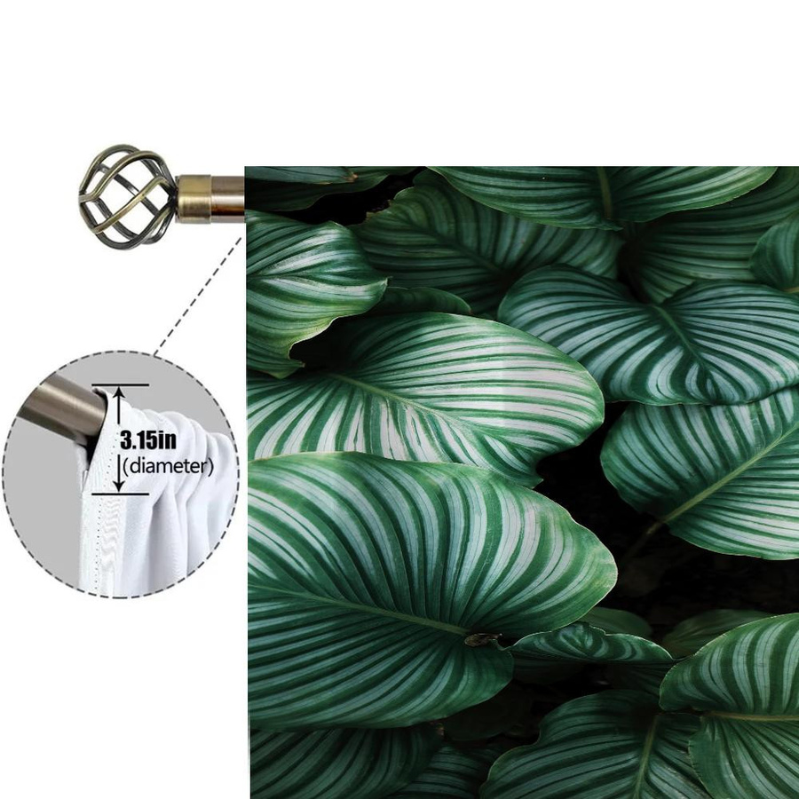 MH Vorhänge mit Blätter-Design für Küche und Wohnzimmer, 2er-Set, halbtransparent, Breite: 50 cm, Höhe: 70 cm - Bild 4