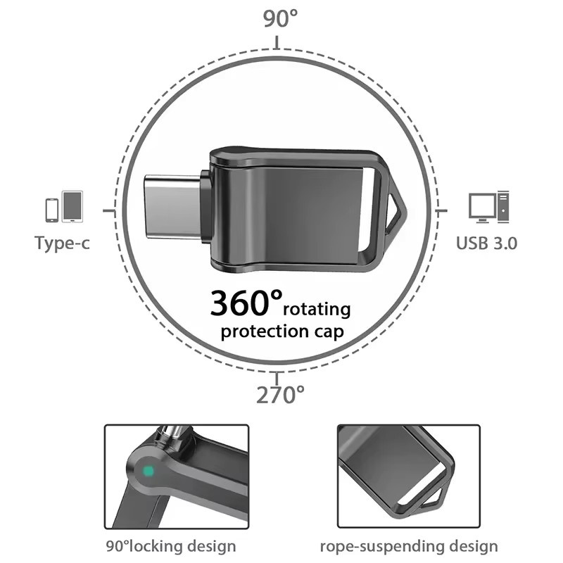 Lenovo USB 3.0 Typ C OTG USB-Stick in Silber mit 512 GB Speicherplatz - Bild 2