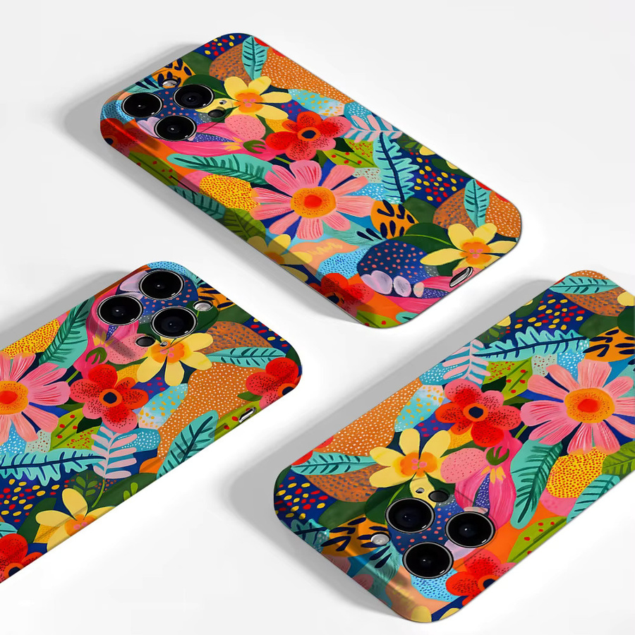 Potdemiel Aurea Case Matte Bumper MagSafe kompatible iPhone Hülle mit tropischem Blumenmuster in Multicolour - Bild 3