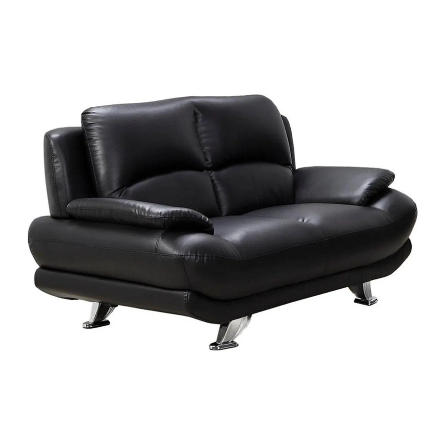 Vente-unique Sofa Musko in Schwarz mit Kunstleder und Armlehnen, Breite: 150 cm - Bild 2