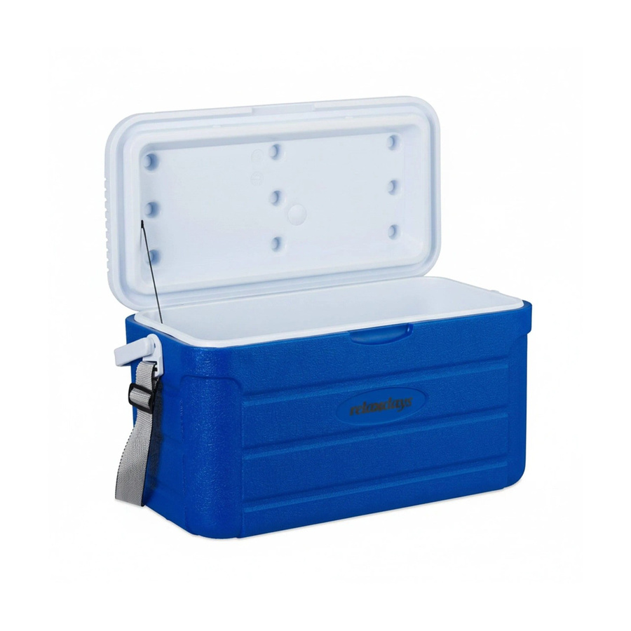 Relaxdays Isolierte Kühlbox aus Kunststoff in Blau und Weiß mit Tragegurt, B/T/H: 52,5 x 29 x 26,5 cm - Bild 2