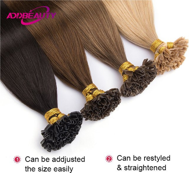 Addbeauty Human Fusion Haarverlängerungen, Keratin Kapsel, 100 % Remy Echthaar - Bild 1