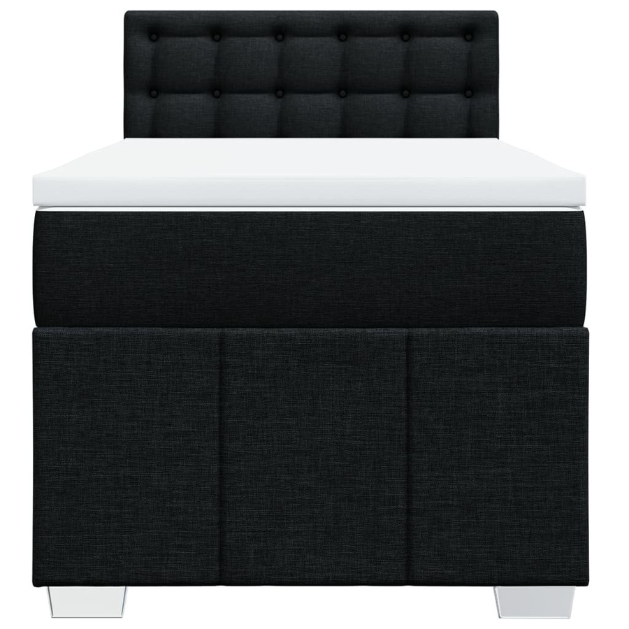 vidaXL Boxspringbett mit Matratze in Schwarz aus Stoff, Hybridbett mit USB-Ladeport und Unterbettbeleuchtung, B/T/H: 80 x 200 x 100,5 cm - Bild 5