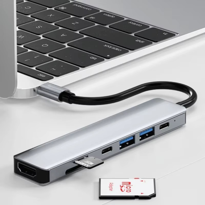 DIXSG USB C Dockingstation Type-C Hub mit HDMI 4K UHD, Bildschirm-Aus-Taste, USB 3.0 5 Gbit/s und 87 W Schnellladung für MacBook - Bild 4