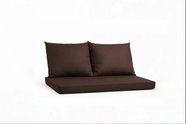 Setgarden Triple Outdoor Palettenkissen Set in Braun mit Sitzkissen und 2 Rückenkissen, B/T/H: 120 x 60 x 10 cm und 60 x 50 cm - Bild 1