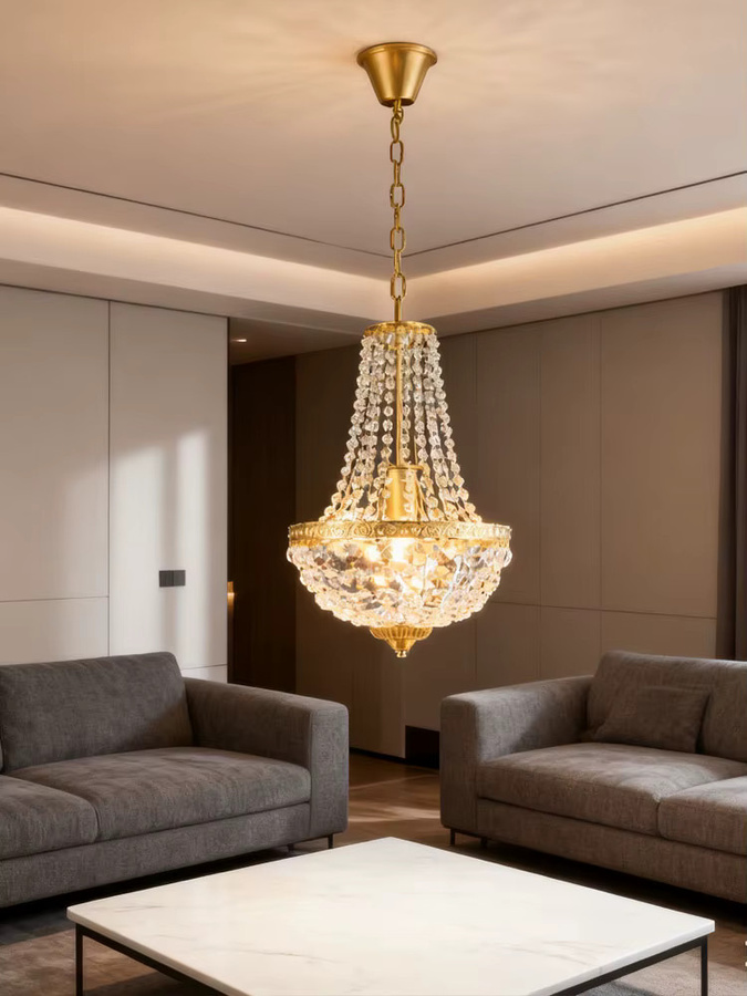 LINCCW Kristall Pendelleuchte Moderne Vintage LED Kronleuchter mit E27 Fassung - Bild 5