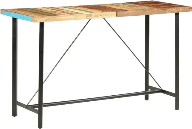 vidaXL Bartisch aus Massivholz im Industrial Design, B/T/H: 180 x 70 x 107 cm - Bild 1
