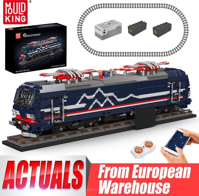 Mould King 12045 Technische Lokomotive, motorisierter elektrischer Personenzug, Baustein-Set, ab 14 Jahren - Bild 1