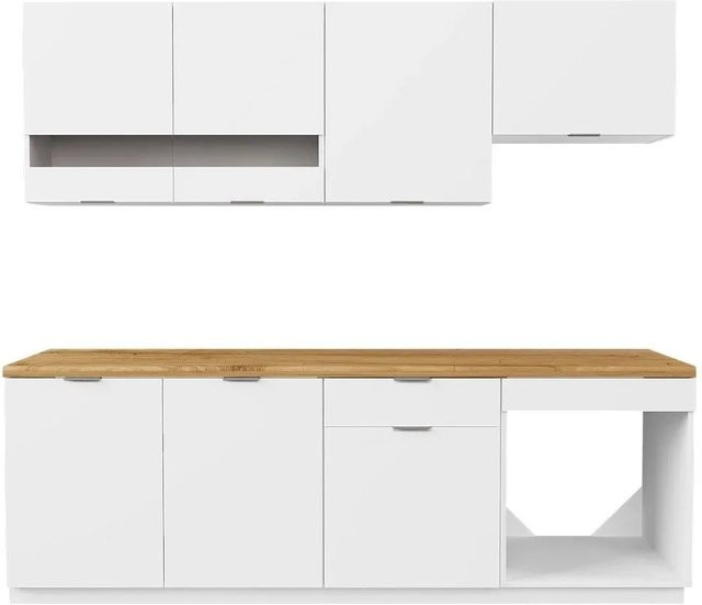 Küchenzeile Vente-unique Carmeo in Weiß mit einer Breite von 200 cm - Bild 1