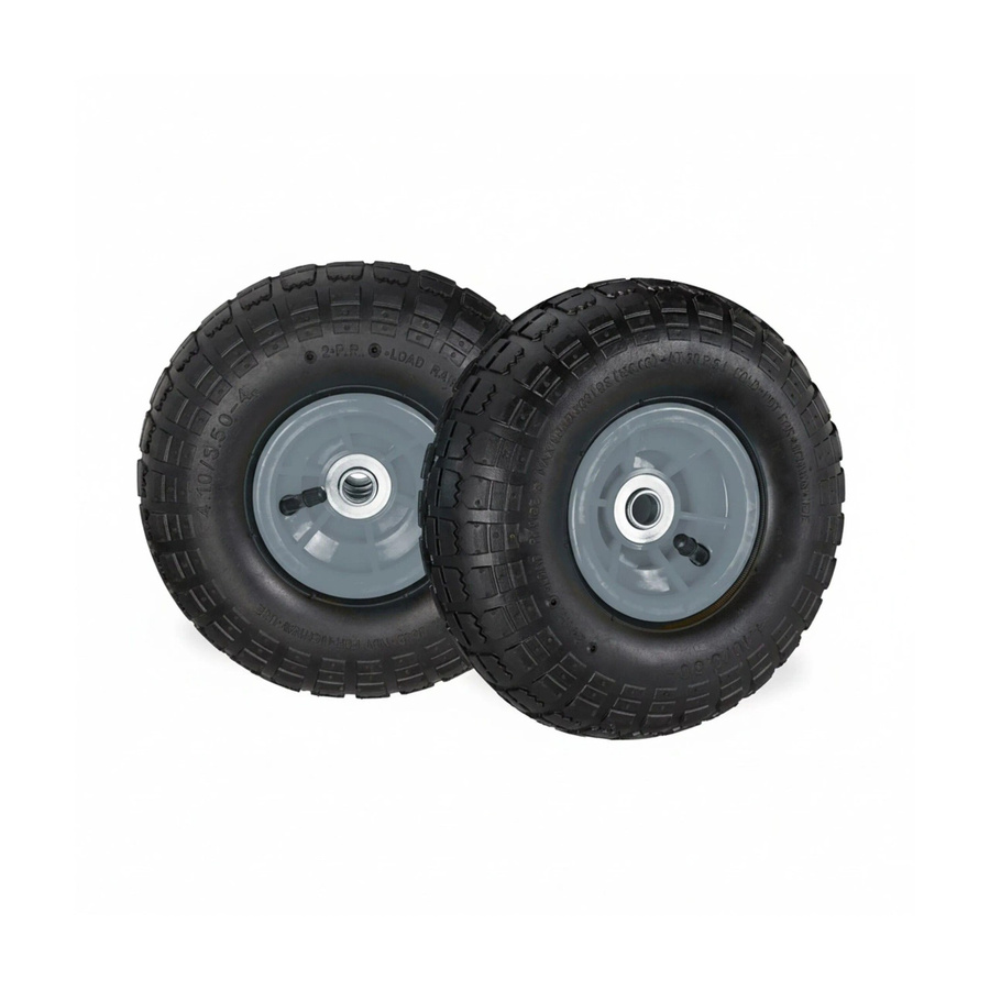 Relaxdays Sackkarrenrad 2er Set aus Gummi und Kunststoff, luftbereift, Farbe: Schwarz/Grau, Durchmesser: 26 cm, Breite: 8,5 cm - Bild 2