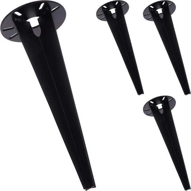 Relaxdays Erdspieße 4er Set aus Edelstahl in Schwarz und Silber für Gartenlampen - Bild 1