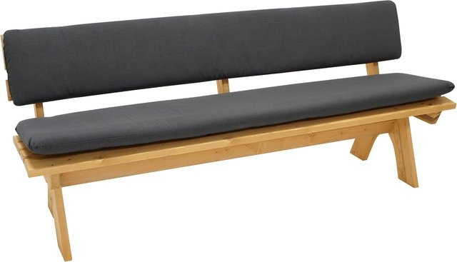 DEGAMO Auflagenset ARIZONA für 4-Sitzer Bank, 195 cm, anthrazit, 2-teilig - Bild 1