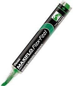 Pentel Maxiflo Flex-Feel Whiteboardmarker mit Rundspitze und variablem Strichstärke, Farbe Grün, 12 Stück - Bild 1