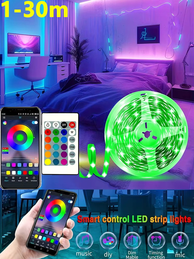 Saimili Bluetooth RGB LED-Streifen für TV-Hintergrundbeleuchtung, USB 5V, Multicolour, mit App- und Fernbedienung, flexibel und zuschneidbar - Bild 6