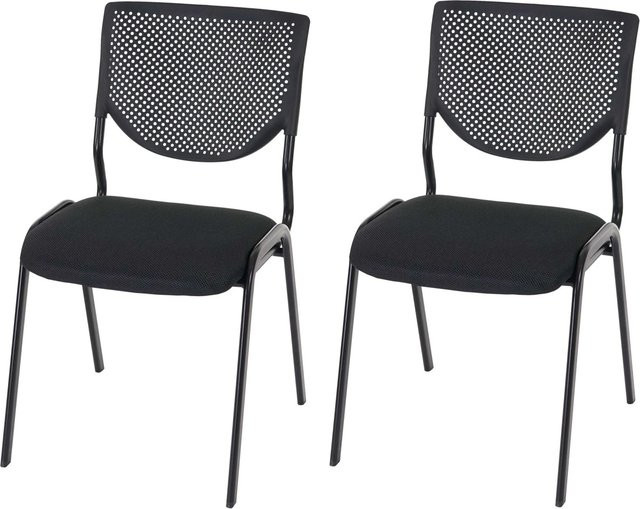 MCW 2er-Set stapelbare Besucherstühle T401 mit schwarzem Textilsitz und schwarzen Füßen - Bild 2