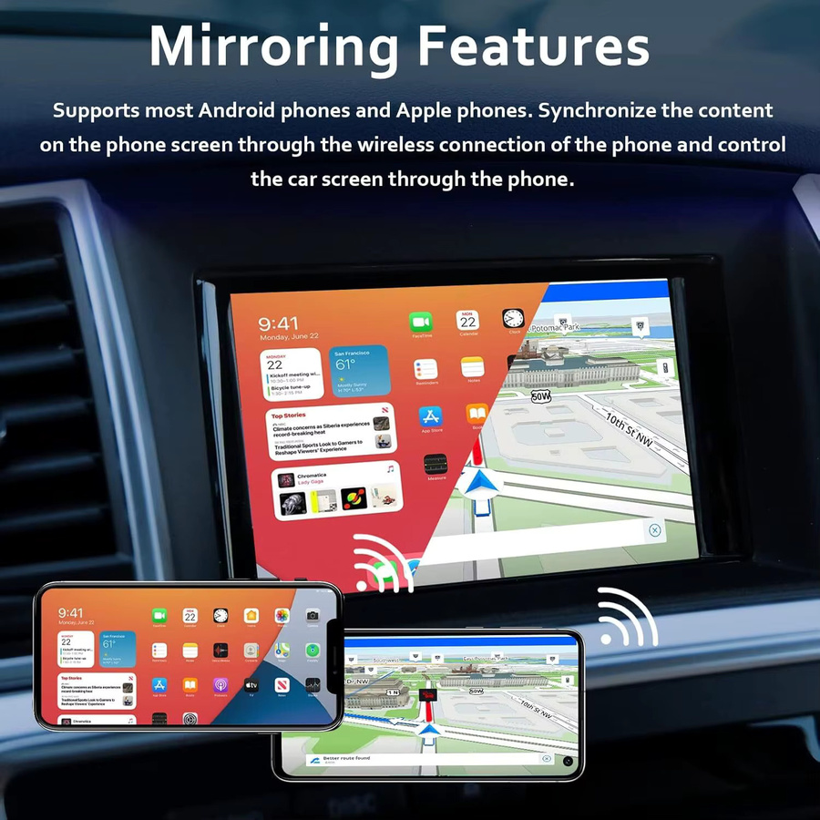 AUTOABC Drahtloses CarPlay und Android Auto Interface für Mercedes Benz NTG 4.5 System (2011–2015) A B C E Klasse GLA CLA GLK SLK CLS in Schwarz - Bild 3