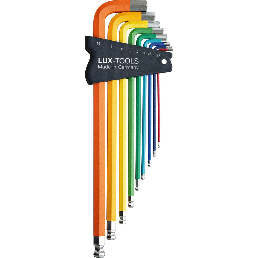 LUX-TOOLS 9-teiliges Hex-Stiftschlüssel-Set aus Chrom-Vanadium-Stahl in Mehrfarben - Bild 2