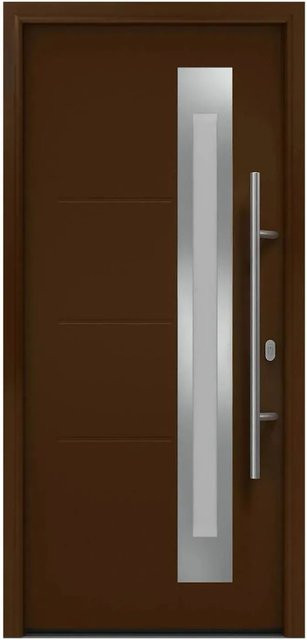 EcoStar Haustür Isopro IP 780S mit Glaseinsatz in Terrabraun, B: 110 cm, H: 210 cm, DIN Rechtsausführung - Bild 1