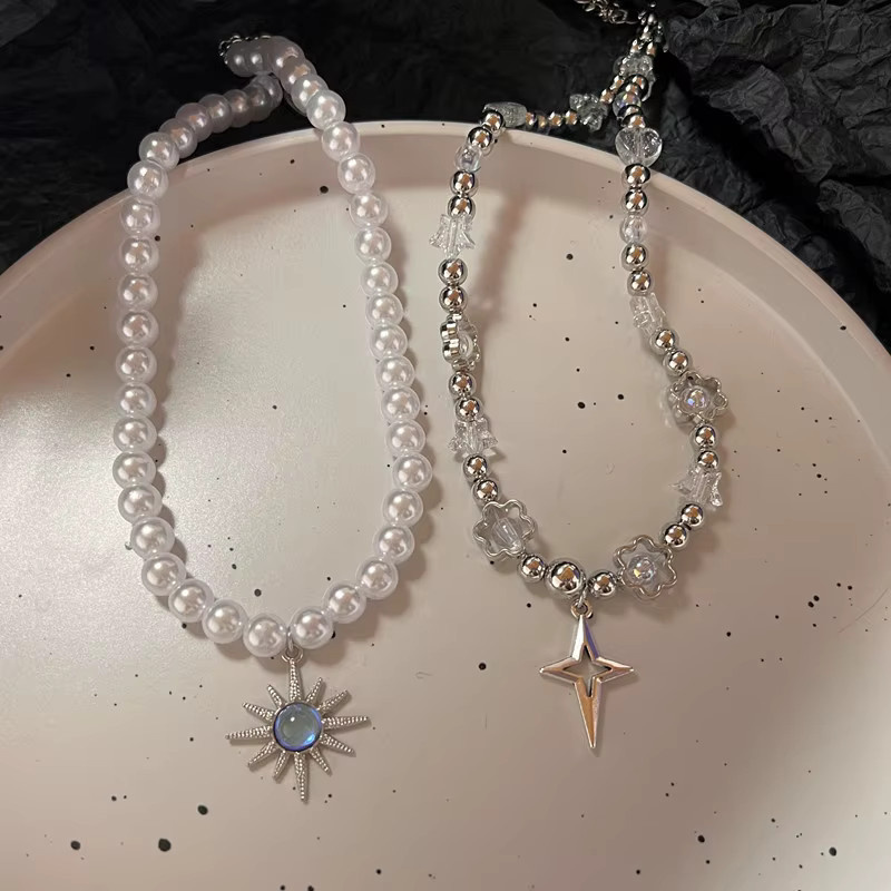 imixlot Halskette Edelstahl, Vintage, Perle, Damen, Silber - Bild 2
