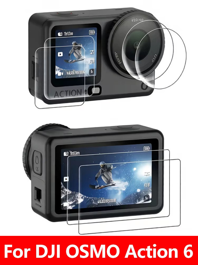 2er-Pack EXSKOF Displayschutzfolie für DJI Osmo Action 6, gehärtetes Glas mit 9H Härtegrad, transparent und kratzfest - Bild 7