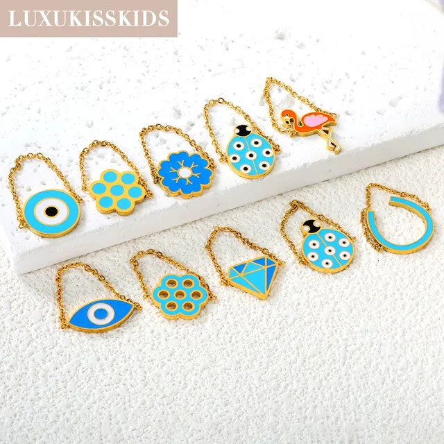 LUXUKISSKIDS Charms Ringe, Edelstahl, Kinder, Blau - Bild 1