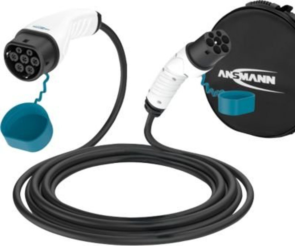Ansmann eMobility Autoladekabel Typ 2, 11 kW, 7,5 m, anthrazit-blau-weiß - Bild 3