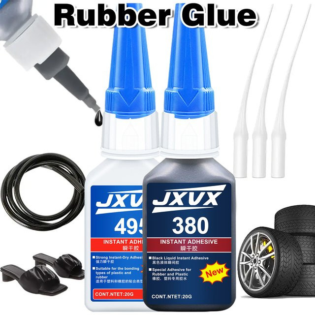 YZAN Sekundenkleber Schwarz/Transparent extra stark für Gummi, Leder, Reifen und Kunststoffe 2,0 ml - Bild 1