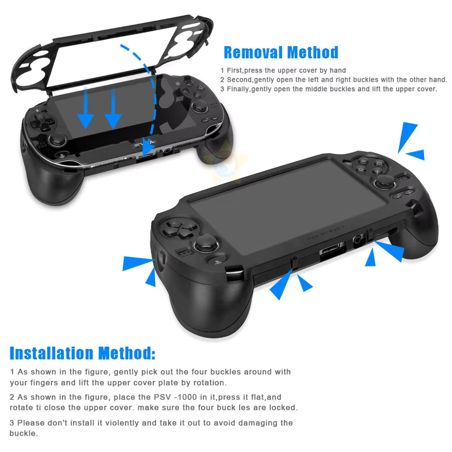 HeroAngel Frosted Hand Grip mit L2 R2 Trigger Tasten für PS Vita 1000 PSV 1000 in Schwarz Weiß - Bild 3