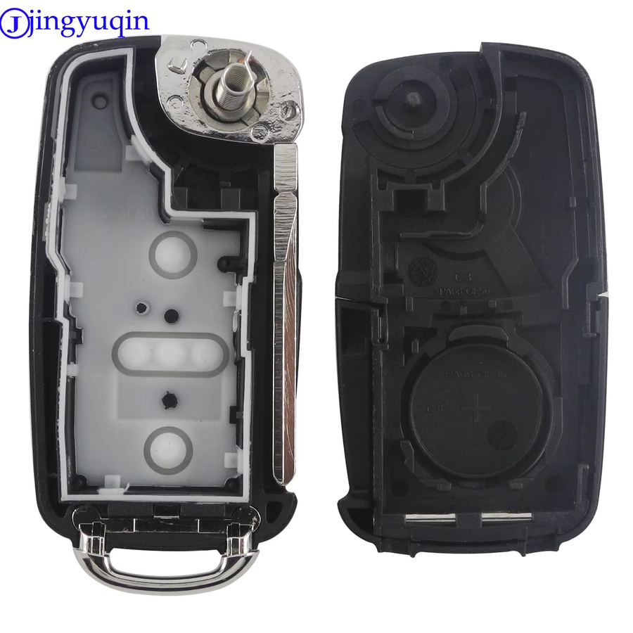 Jingyuqin Fernbedienung 434 MHz mit ID48 Chip für VW Volkswagen Golf Passat Tiguan Polo Jetta Beetle in Schwarz - Bild 3