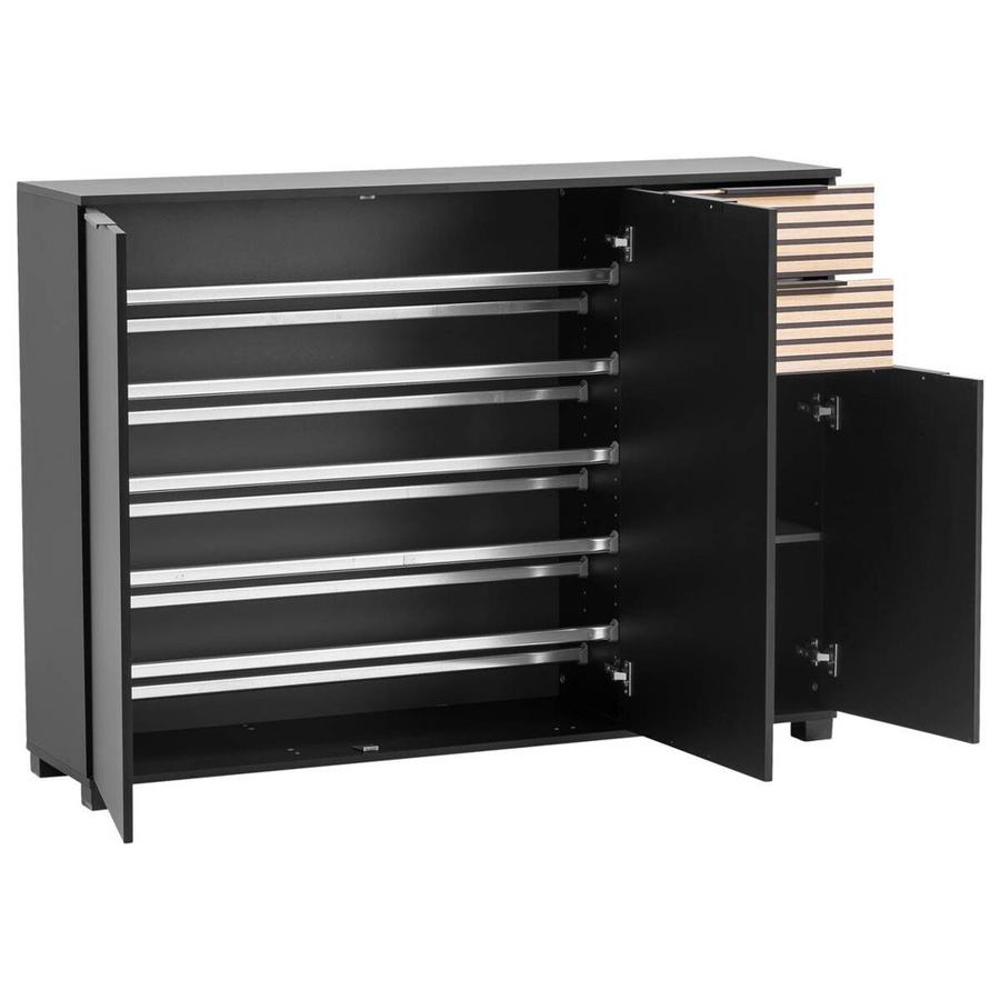 Schuhschrank Alexa Möbelpartner Schwarz Matt B/H/T: 141,9 x 105,5 x 35 cm - Bild 2