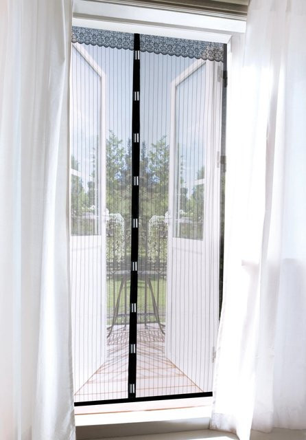 Easymaxx Tür-Moskitonetz Magic Klick Schwarz B: 90 cm x H: 210 cm - Bild 1